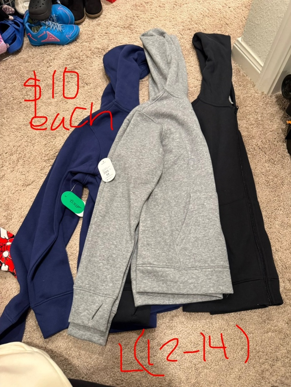 Large youth zip hoodie bundle